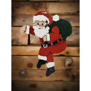 vintage kiki keepsake collection 1991 handcrafted wooden santa claus figurine